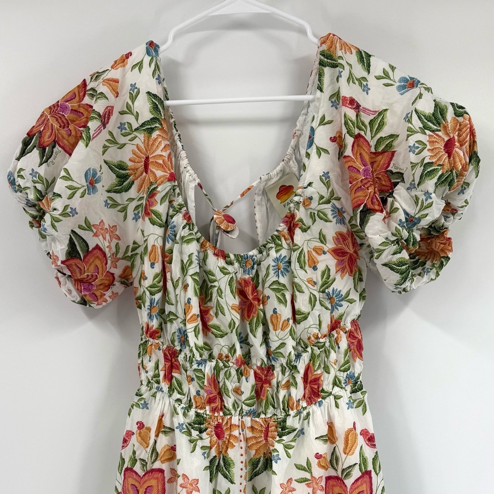Farm Rio Bloom Garden Short Sleeve Floral Short Mini Dress,‎ Size L - Picture 8 of 12
